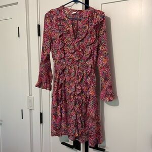 GAP Colorful Floral Button-Up Long Sleeve Dress.